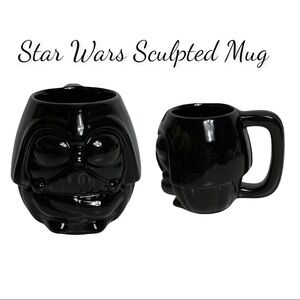 NWT Star Wars Black Sculpted 3D Darth Vader Mug